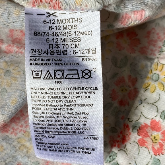 Girls Sz 6-12 months -6 piece Bundle- Gap,Please Mum,Joe, Carters,Yamp - Picture 16 of 16